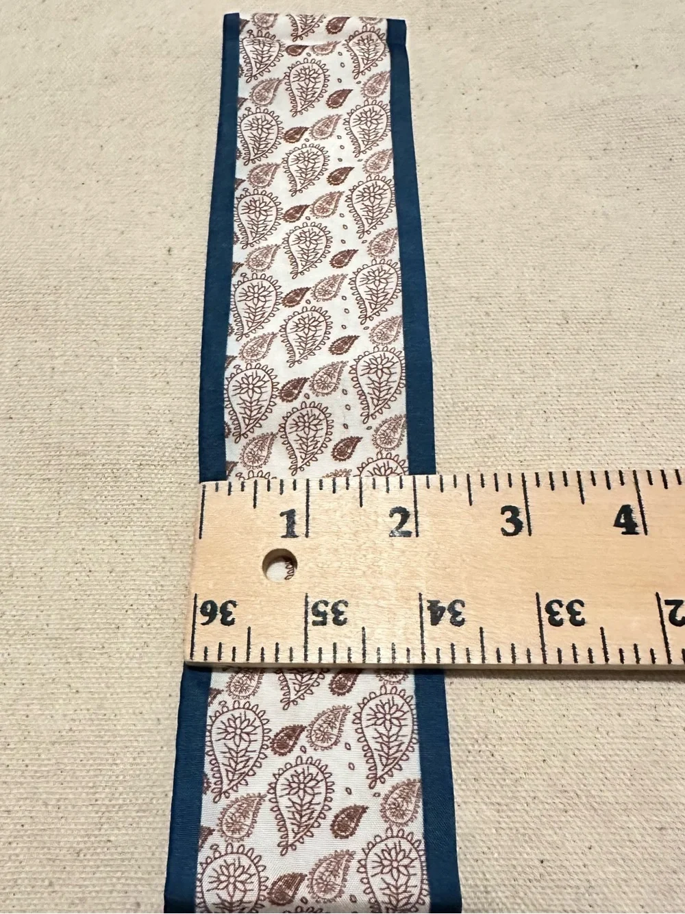 Boutique | Scarf | Twilly Slim Paisley Scarf with Blue Edge